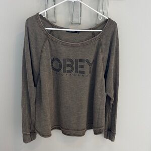 Obey Tan Long Sleeve Shirt